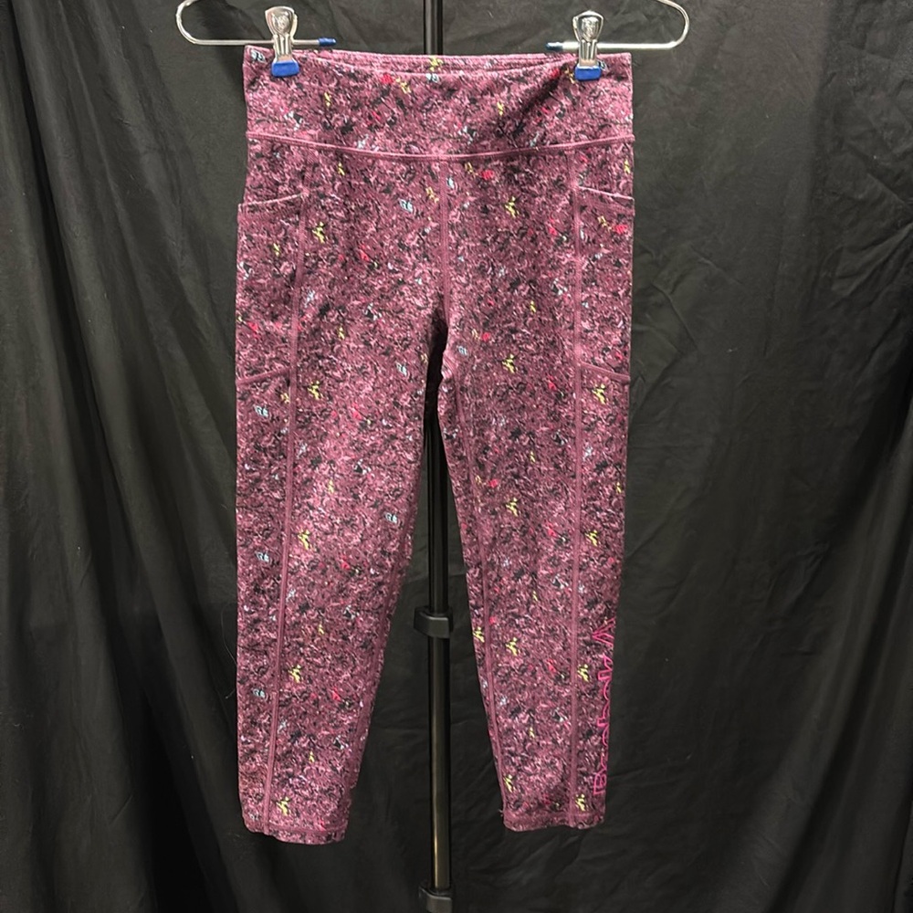 Reebok purple print leggings size 10/12